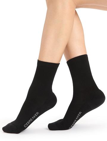 Black Icebreaker Merino Lifestyle Light Crew Women's Socks | AU 1418WNBY